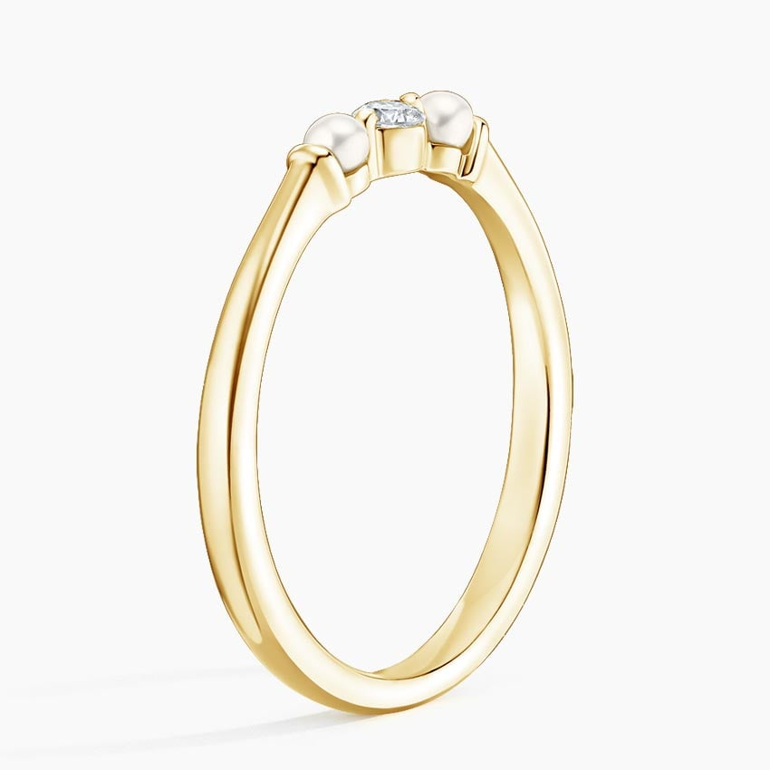 0.06CTW Yellow Gold Unique Lab Grown Diamond Wedding Band