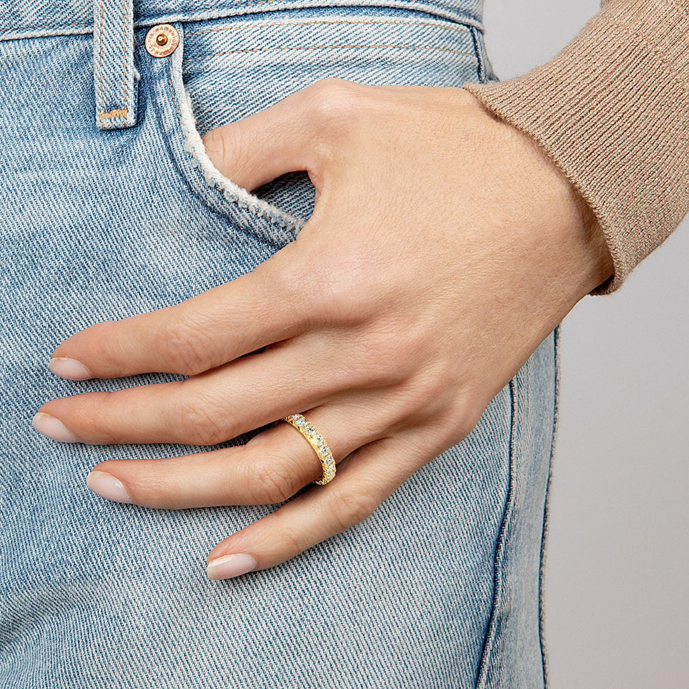 2.43CTW Round Cut Lab Grown Diamond Stackble Wedding Band