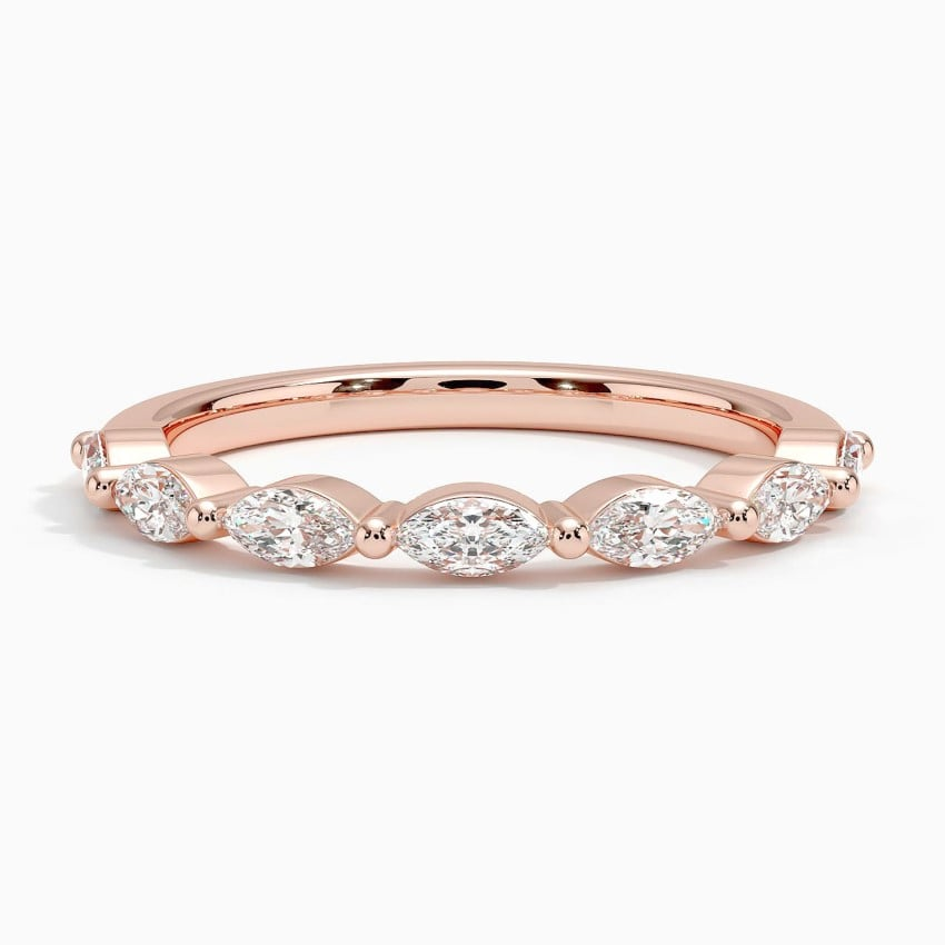 0.42 CTW Marquise Cut Lab Grown Diamond Half Eternity Band