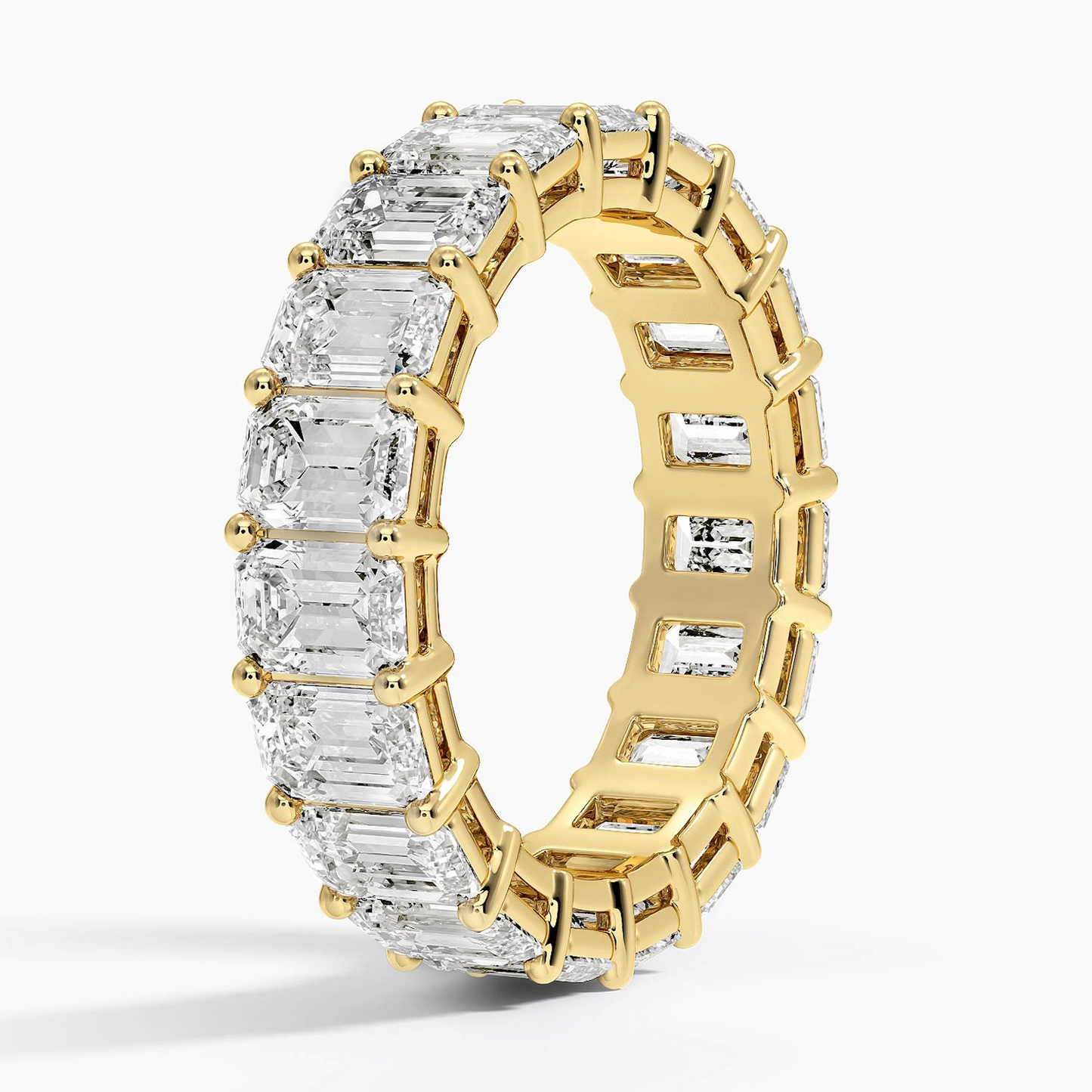 Emerald Cut Lab Grown Diamond Full Eternity Stacking Wedding Band