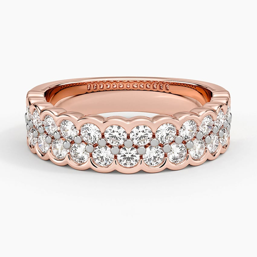 0.97CTW Lab Grown Diamond Semi Bezel Set Wedding Band