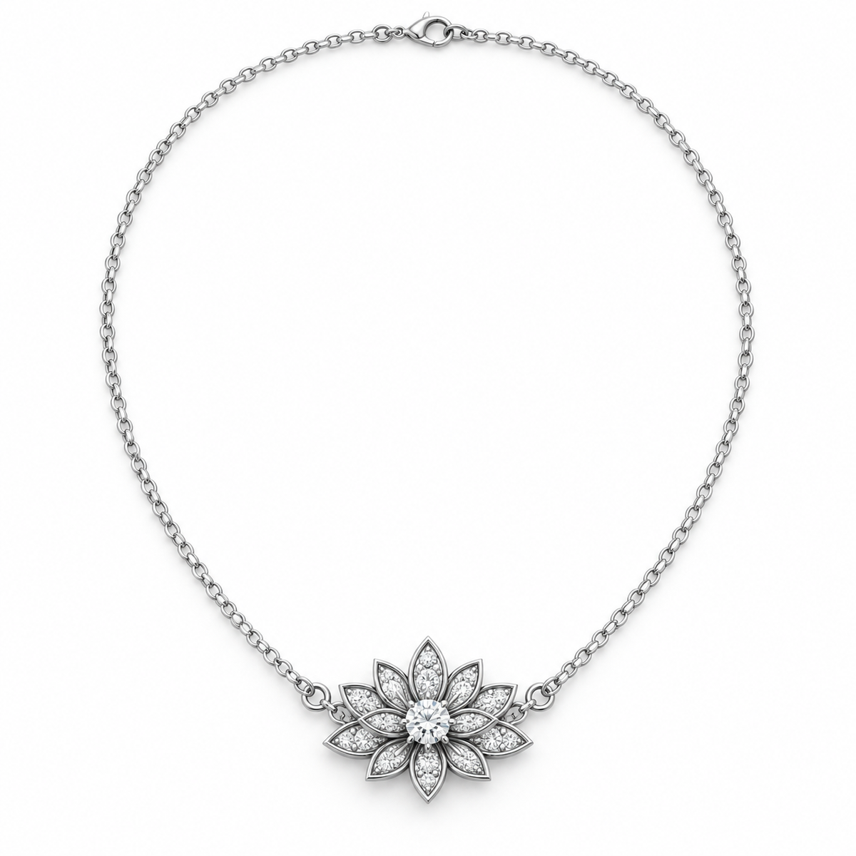 Lotus Bloom Necklace design rendering