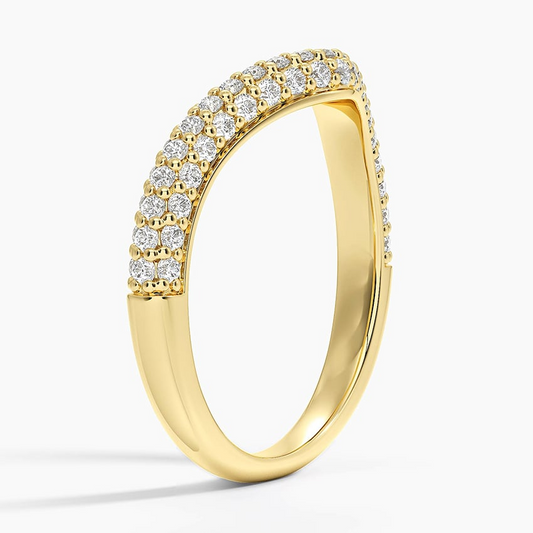 0.47CTW Lab Grown Diamond Curved Wedding Band