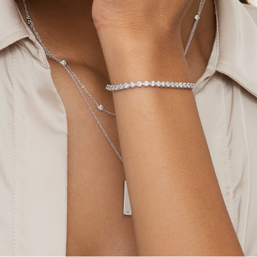 4CTW 6.5 inch Certified Lab Grown Diamond Tennis Bracelet in Gold