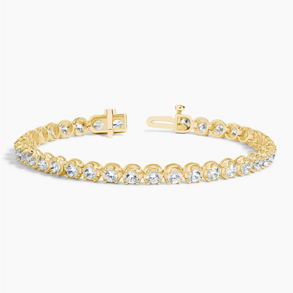 4CTW 6.5 inch Certified Lab Grown Diamond Tennis Bracelet in Gold