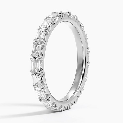 1.38CTW Emerald Cut Lab Grown Diamond Full Eternity Wedding Band
