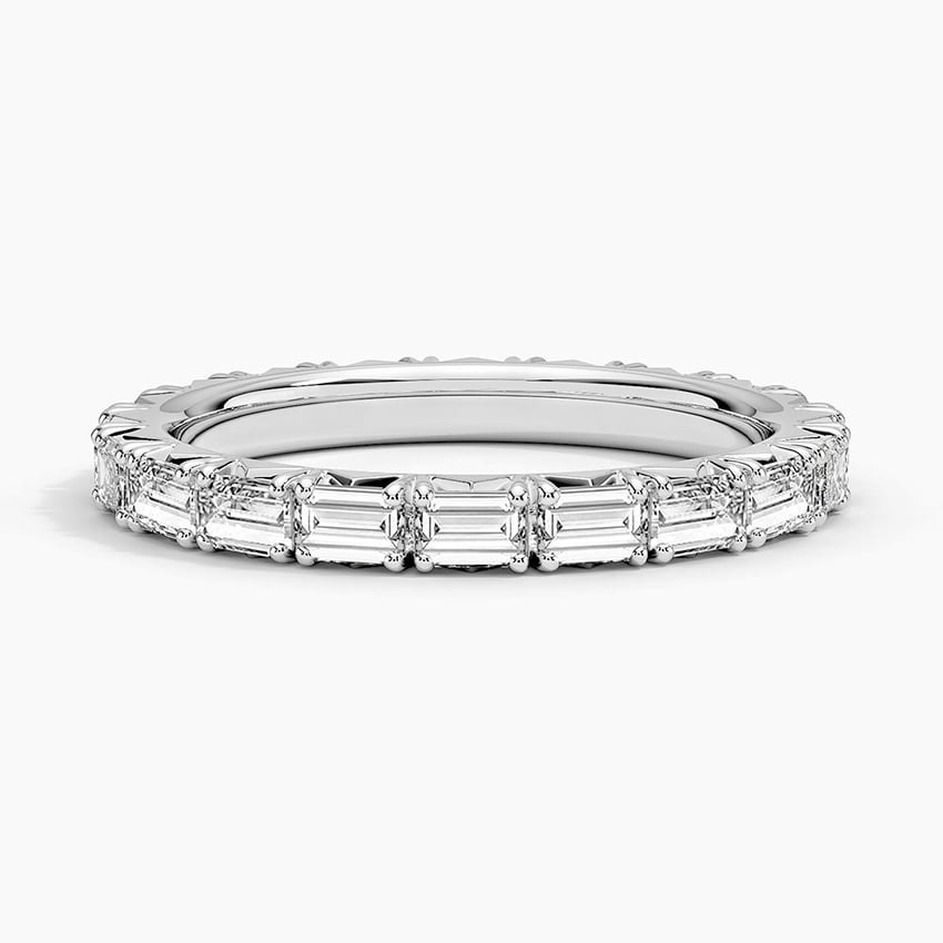 1.38CTW Emerald Cut Lab Grown Diamond Full Eternity Wedding Band