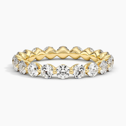 Round Cut Lab Grown Diamond 14k Gold Full Eternity Stacking Wedding Band