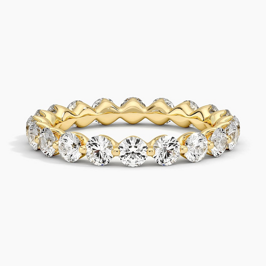 Round Cut Lab Grown Diamond 14k Gold Full Eternity Stacking Wedding Band