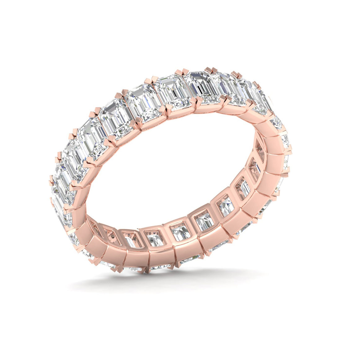 4 CTW Emerald Eternity Lab Grown Diamond Wedding Band