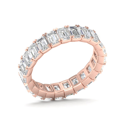 4 CTW Emerald Eternity Lab Grown Diamond Wedding Band