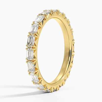 1.38CTW Emerald Cut Lab Grown Diamond Full Eternity Wedding Band
