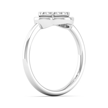 0.12Ctw Lab Grown Diamond Leaf Clover Ring