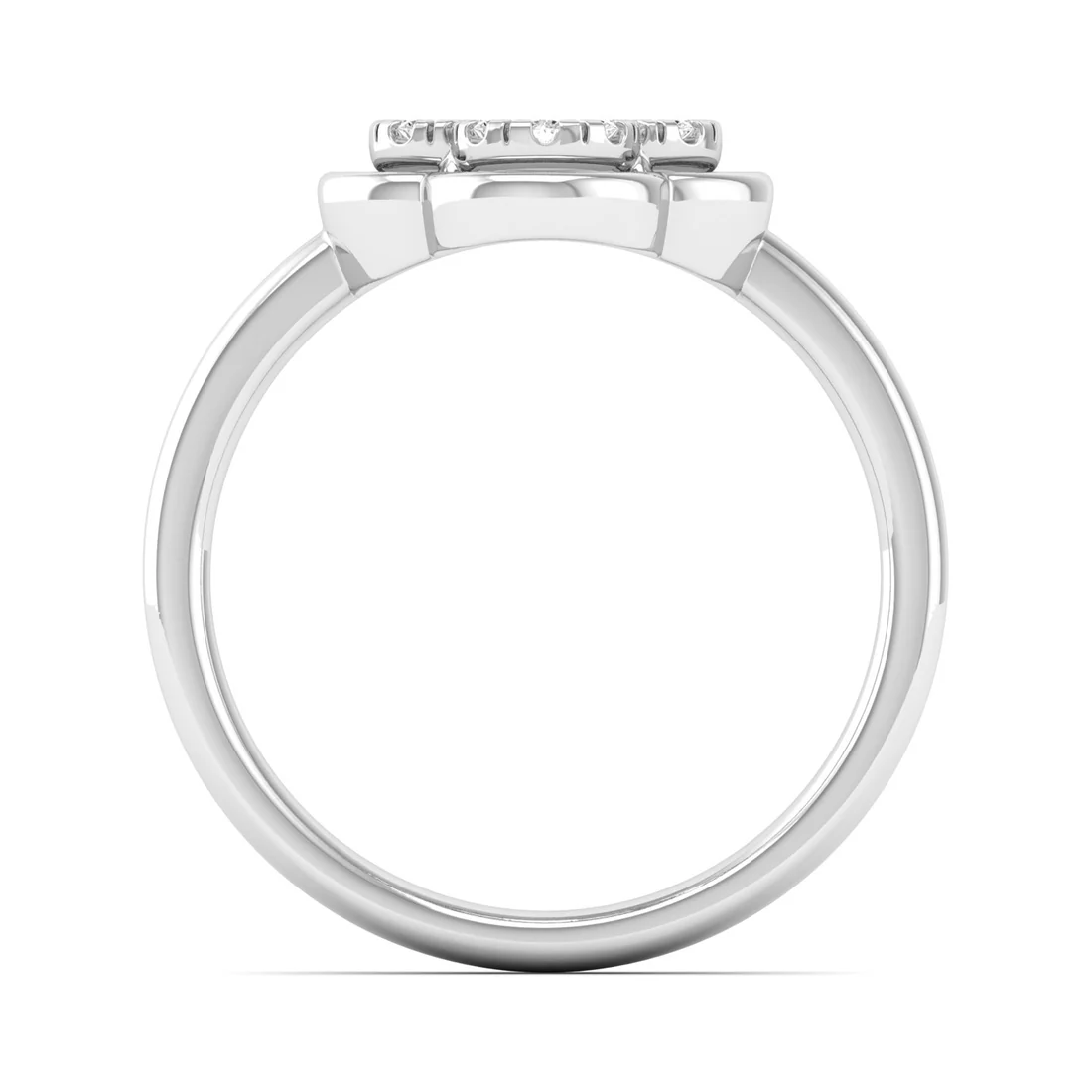 0.12Ctw Lab Grown Diamond Leaf Clover Ring