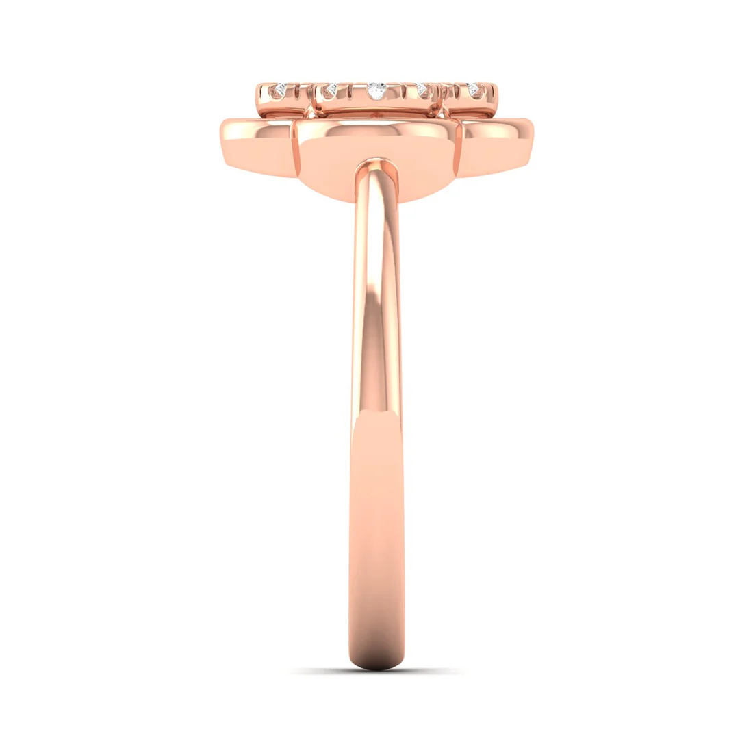 0.12Ctw Lab Grown Diamond Leaf Clover Ring