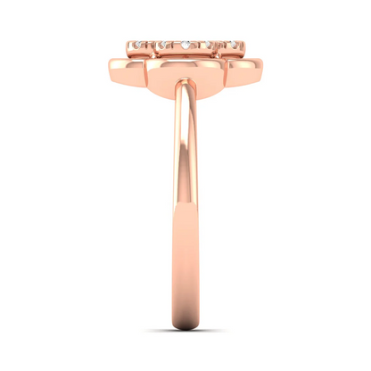 0.12Ctw Lab Grown Diamond Leaf Clover Ring