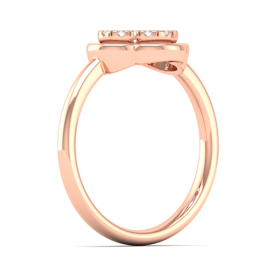 0.12Ctw Lab Grown Diamond Leaf Clover Ring