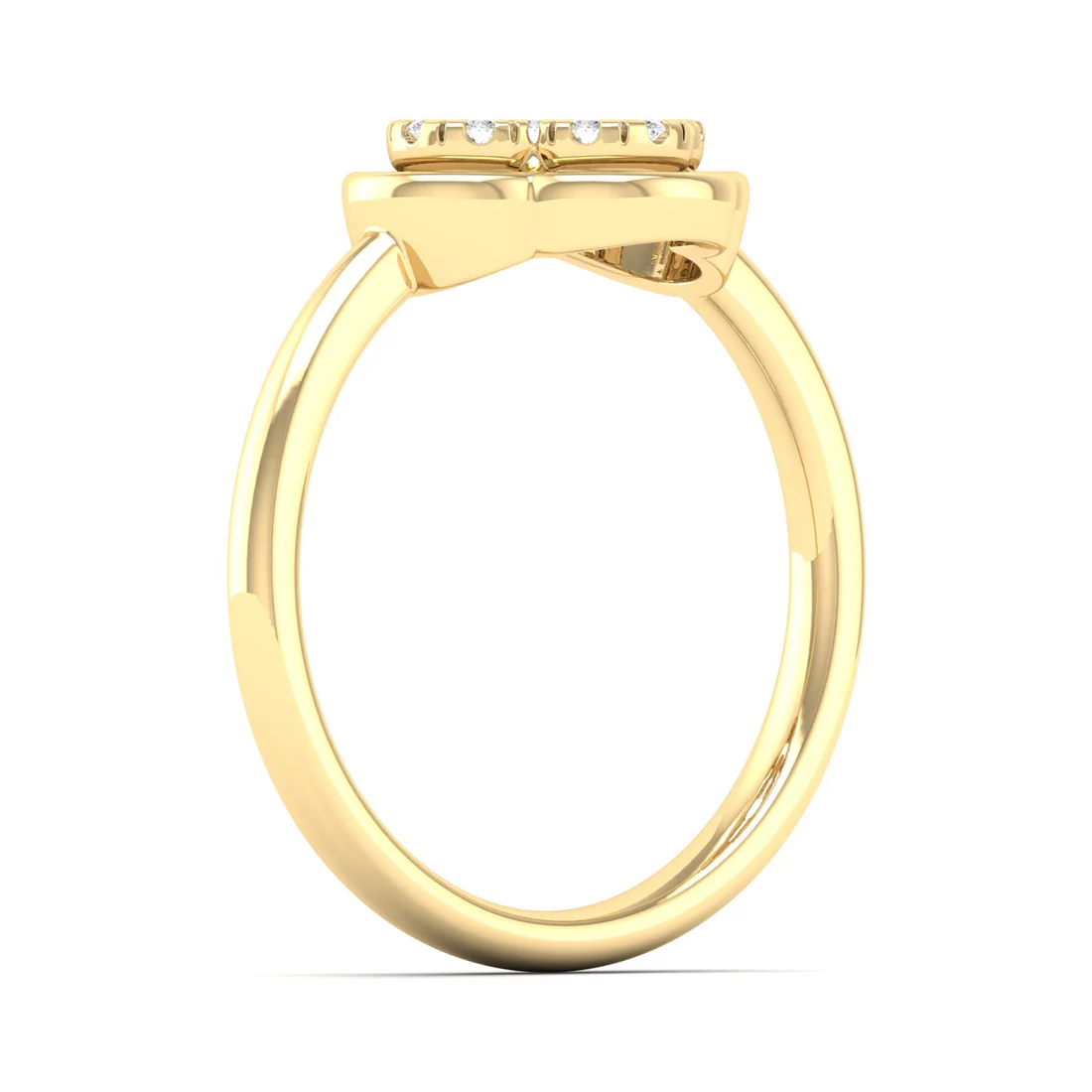 0.12Ctw Lab Grown Diamond Leaf Clover Ring