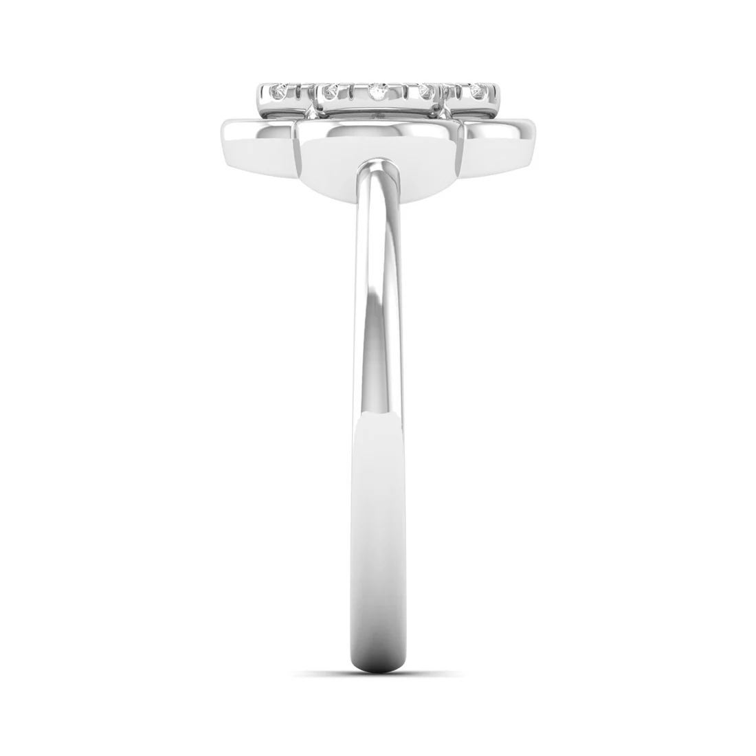 0.12Ctw Lab Grown Diamond Leaf Clover Ring