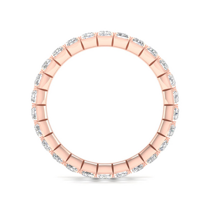 3 CTW Emerald Diamond Eternity Lab Grown Diamond Wedding Band