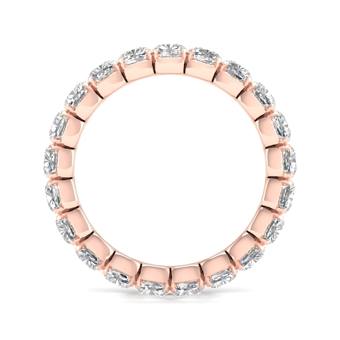 3 CTW Cushion Eternity Lab Grown Diamond Wedding Band