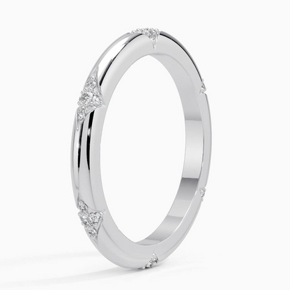 Round Lab Grown Diamond Yellow Gold Wedding Band For Women