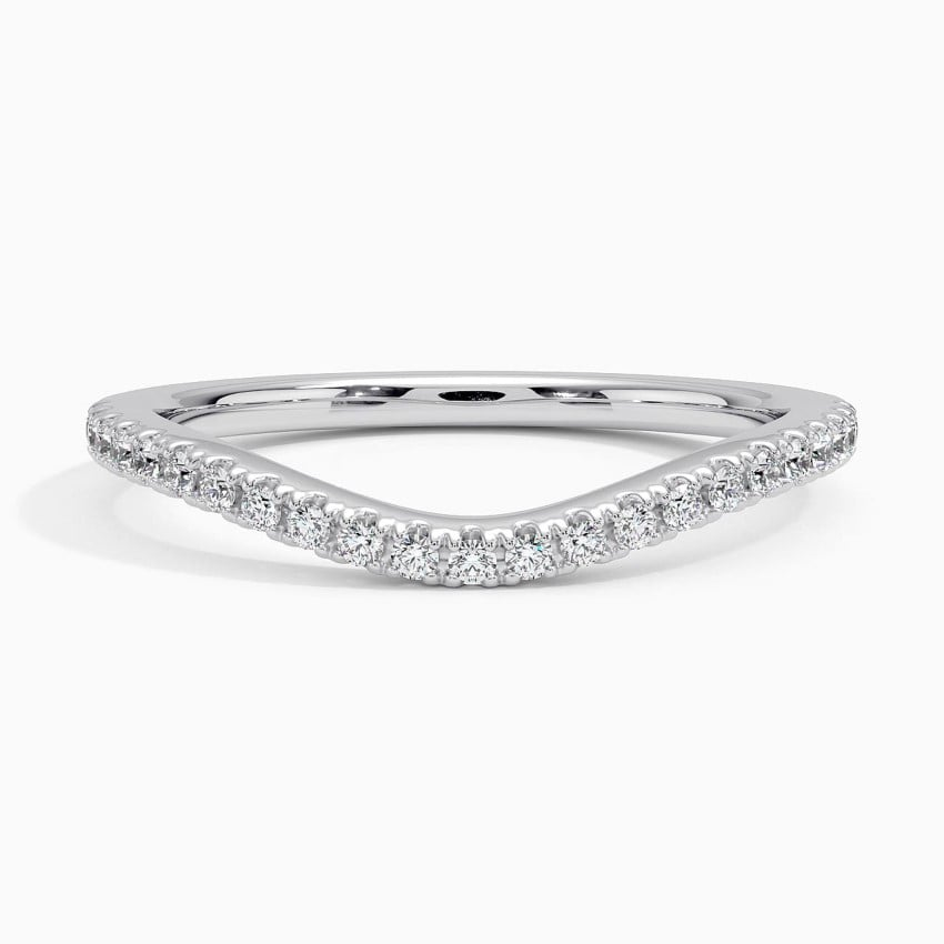 0.17CTW Round Cut Lab Grown Diamond White Gold Wedding Band