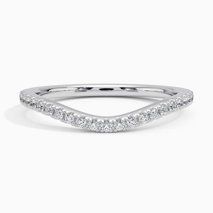 0.17CTW Round Cut Lab Grown Diamond White Gold Wedding Band
