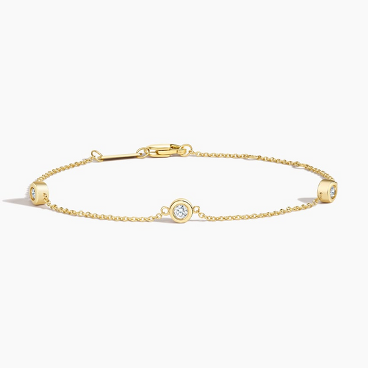 1/6 CTW 7 inch Three Lab Grown Diamond Bezel Bracelet