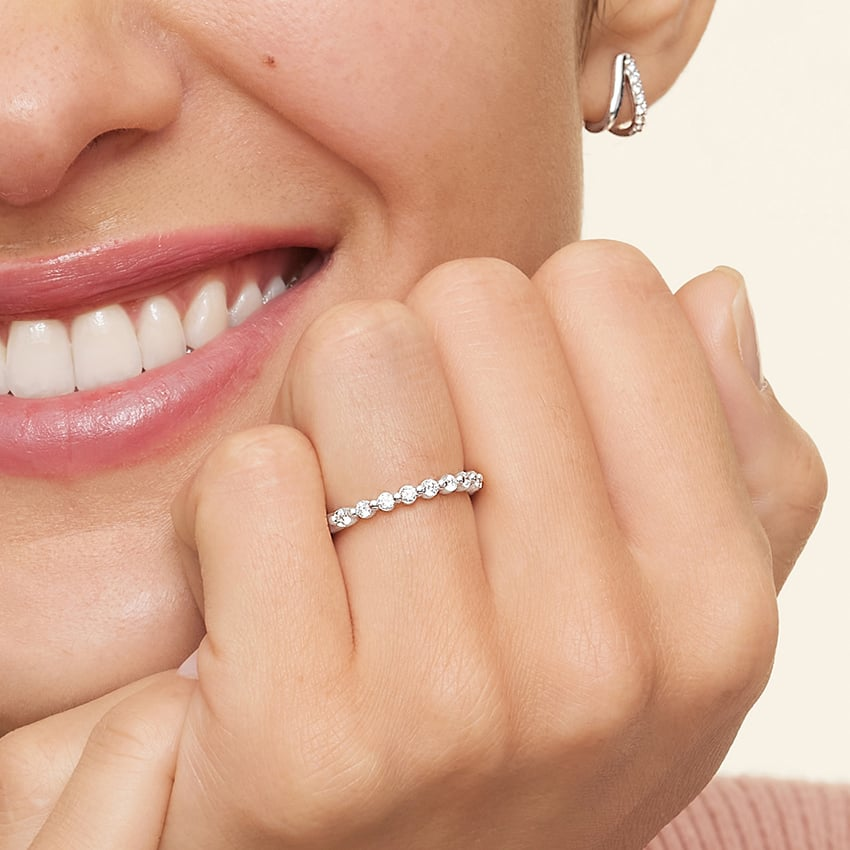 0.30 CTW Half Eternity Lab Grown Diamond 14k Gold Stacking Band