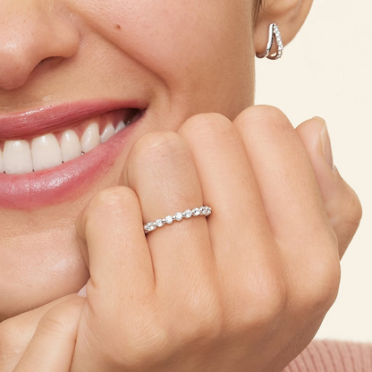 0.30 CTW Half Eternity Lab Grown Diamond 14k Gold Stacking Band