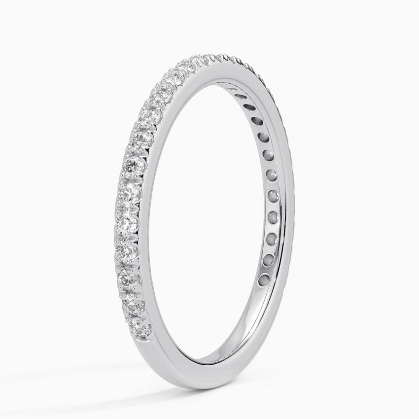 Classic 0.29CTW Round Cut White Gold Wedding Band For Women