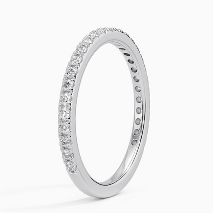 Classic 0.29CTW Round Cut White Gold Wedding Band For Women