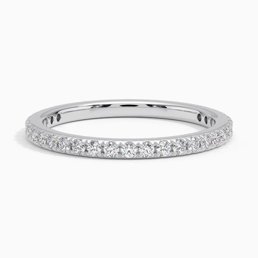 Classic 0.29CTW Round Cut White Gold Wedding Band For Women