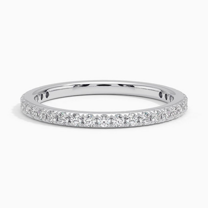 Classic 0.29CTW Round Cut White Gold Wedding Band For Women