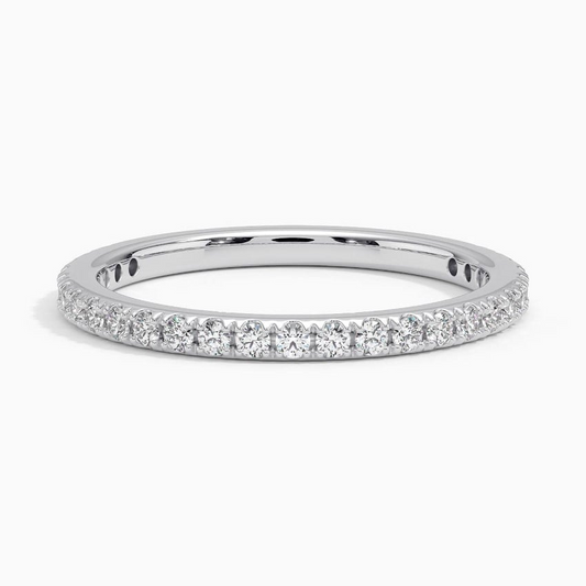 Classic 0.29CTW Round Cut White Gold Wedding Band For Women