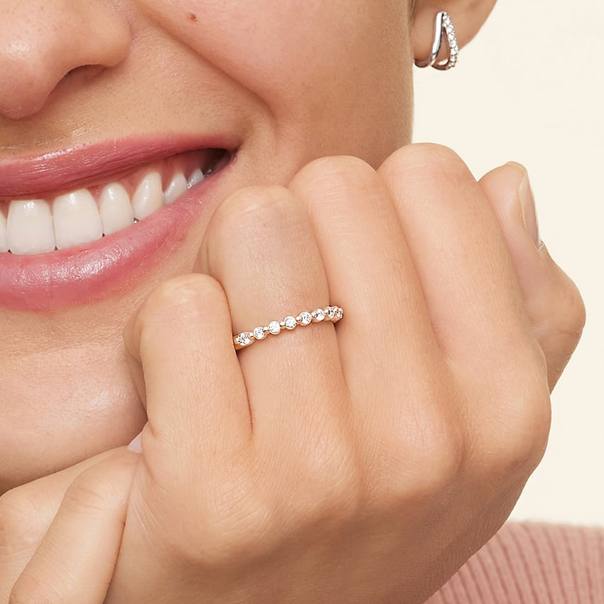 0.30 CTW Half Eternity Lab Grown Diamond 14k Gold Stacking Band