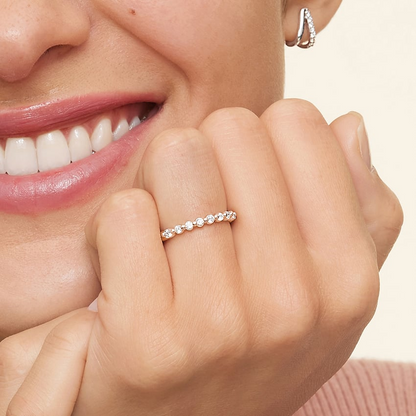 0.30 CTW Half Eternity Lab Grown Diamond 14k Gold Stacking Band