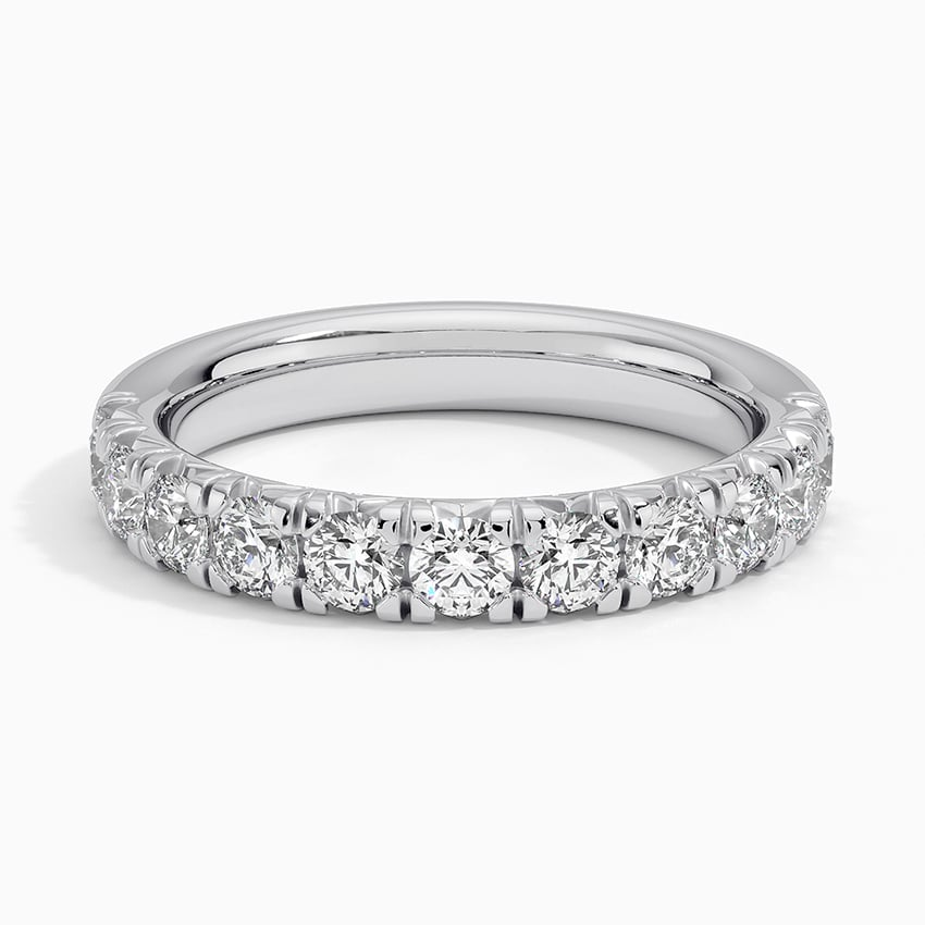 0.91 CTW Half Coverage Lab Grown Diamond Women's 18k Wedding Band