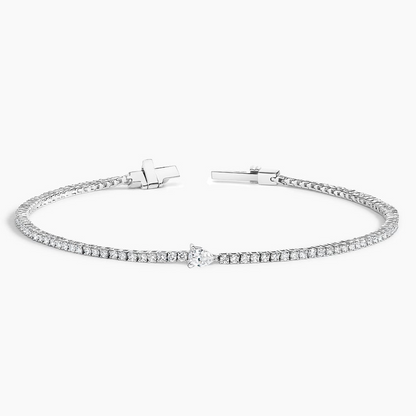 1.02CTW 7inch Center Pear Lab Grown Diamond Tennis Bracelet