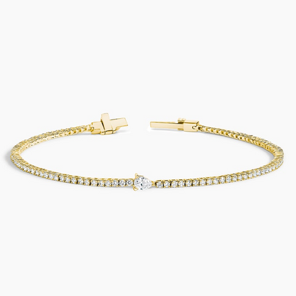 1.02CTW 7inch Center Pear Lab Grown Diamond Tennis Bracelet