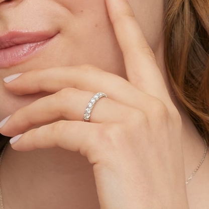 0.91 CTW Half Coverage Lab Grown Diamond Women's 18k Wedding Band