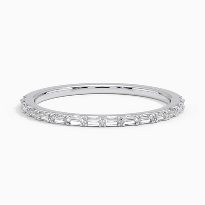0.16CTW Baguette Cut Lab Grown Diamond Wedding Band For Women