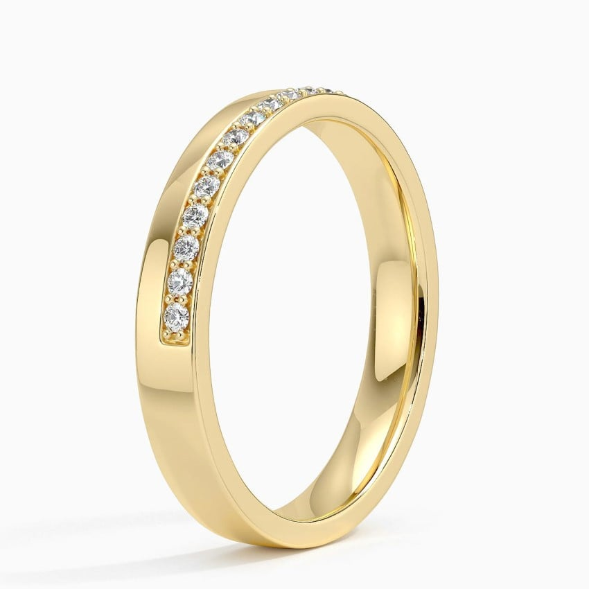 Yellow Gold 0.16CTW Round Lab Grown Diamond Wedding Band