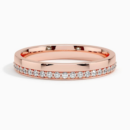 Yellow Gold 0.16CTW Round Lab Grown Diamond Wedding Band