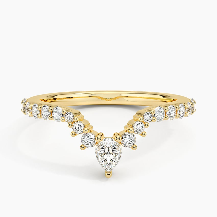 0.46CTW Lab Grown Diamond V Shaped Wedding Band For Women