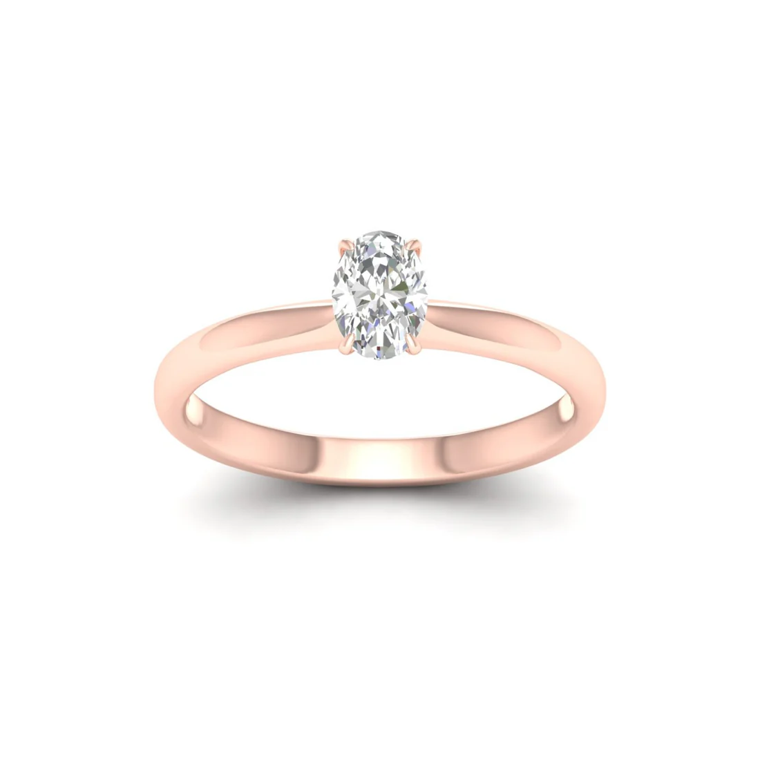 0.50 Ct Oval Lab Grown Diamond Solitaire Ring