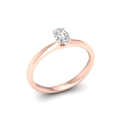 0.50 Ct Oval Lab Grown Diamond Solitaire Ring
