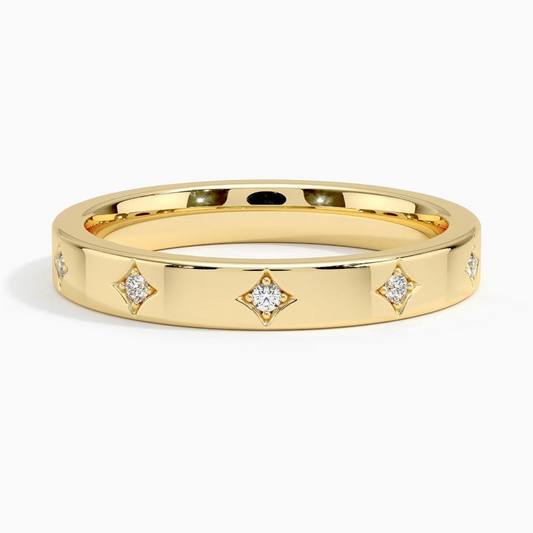 0.09 CTW Lab Grown Diamond 18k Yellow Gold Wedding Band