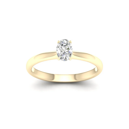 0.50 Ct Oval Lab Grown Diamond Solitaire Ring